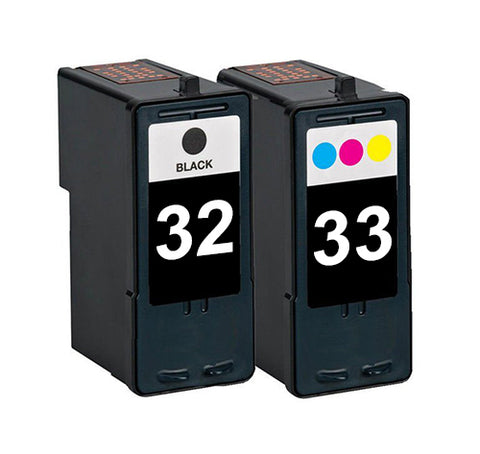 Compatible Lexmark 32 Black and 33 Tri-colour Ink Cartridges