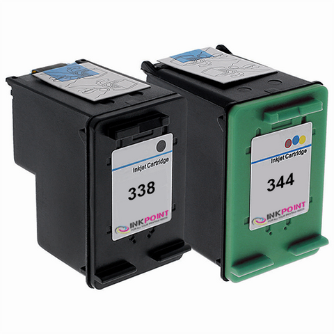 Compatible HP 338 Black & HP 344 Tri-Colour Ink Cartridge Pack